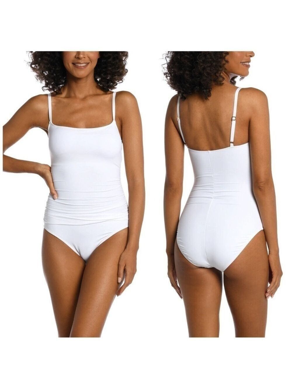 La Blanca Island Goddess Lingerie Style Medium Coverage One Piece White Swimsuit